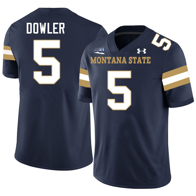 #5 Caden Dowler Montana State Bobcats Jerseys Football Uniforms Stitched-Navy
